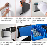 Wallmaster 8-Bin Storage Bins Garage Rack System 2-Tier Orange Tool Organizers Cube Baskets Wall Mount Organizations (Blue) Wallmaster