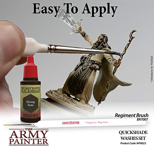 The Army Painter Miniature Paint Set with 11 Nontoxic Quickshade Washes in Dropper Bottles, Rich Pigment Fluid Acrylic Army Painter Speed Paint - WoodArtSupply