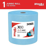 WypAll General Clean X60 Multi-Task Cleaning Cloths (34965), Jumbo Roll, Blue, 1,100 Sheets / Roll, 1 Roll / Case Wypall