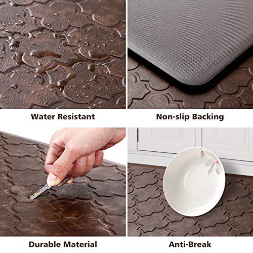 WISELIFE Kitchen Mat Cushioned Anti Fatigue Floor Mat,17.3"x28", Thick Non Slip Waterproof Kitchen Rugs and Mats,Heavy Duty Foam Standing Mat for - WoodArtSupply