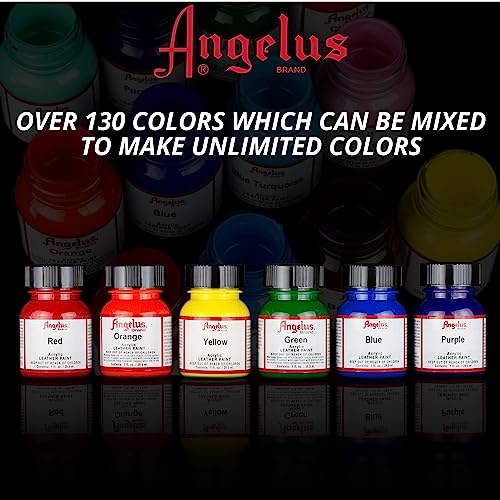 Angelus Brand Acrylic Paint Starter Kit 12 1oz Leather Vinyl Sneaker - WoodArtSupply