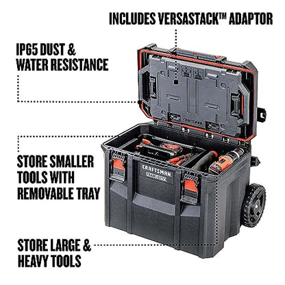 CRAFTSMAN TRADESTACK System Drawer Tool Box, Black, Rolling Tool Box, Lockable, 22.5-inch (CMST21445) - WoodArtSupply