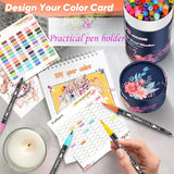 Caliart Markers for Adult Coloring, 72 Dual Tip Brush Pen Art Markers, Water Based Numbered (Fine & Brush Tip), Halloween Lettering Drawing Sketching Caliart