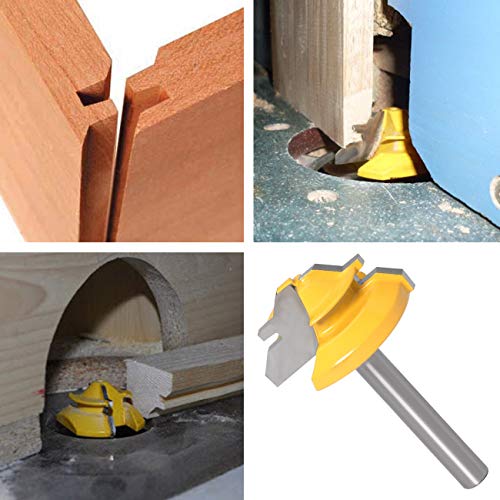 WICHEMI 1/4 Shank Tongue and Groove Router Bits+ 1/4 Shank 45° Lock Miter Router Bit, Wood Milling Cutter Woodworking Grooving Tool Kit for Router WICHEMI