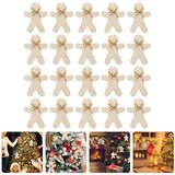 ABOOFAN 20 Sets Gingerbread Christmas Wooden Ornaments Unfinished Gingerbread Wooden Decorations Blank Gingerbread Man Shape Cutouts Embellishment ABOOFAN