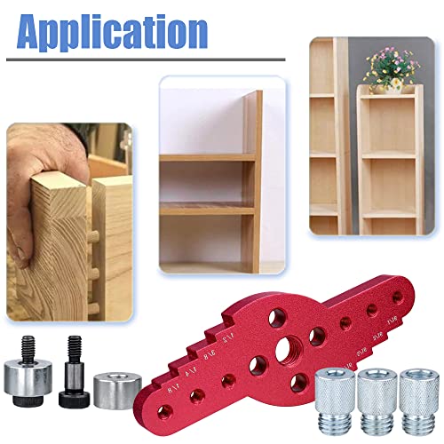 Mesee Vertical Pocket Hole Drilling Jig, 2-In-1 Woodworking Dowelling Jig Locator with Scriber Wood Dowel Drill Guide Puncher Positioner Tools for Mesee