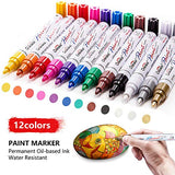 Paint Pens, Markers on Almost Anything Never Fade Quick Dry and Permanent, Oil-Based Waterproof Paint Marker Pen Set for Rocks Painting, Wood, TFIVE
