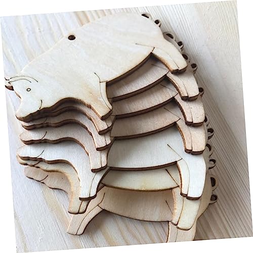 Gadpiparty 20 Pcs Animal Label Tags Blank Pigs Chips Pig Shape Wood Tags Wood Label Tags Gift Label Unfinished Wood Pigs Wood Blanks DIY Pigs Wood Gadpiparty