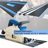 110" Plunge Track Saws Guide Rail for Makita Festool, Includes 2 PCS 55" Aluminum Extruded Guided Rails and 2 Guide Rail Connectors for Woodworking WOUILNIA