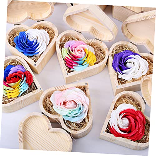 NOLITOY 3pcs Unfinished Treasure Chest Ring Chest Organizer Wooden Jewelry Holder Jewelry Organizer Tray Wooden Holder Wooden Case Heart Case Ring NOLITOY