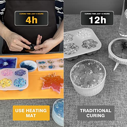 26pcs Resin Heating Mat Kit: Epoxy Resin Curing Machine for Resin Molds Shorten Curing Time Epoxy Resin Kit for Crafts w/ Resin Drying Mat Silicone