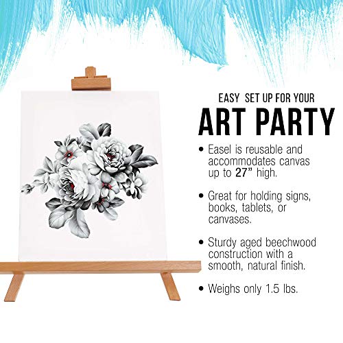 U.S. Art Supply Topanga 31" High Tabletop Wood Folding A-Frame Artist Studio Easel (Pack of 4) - Adjustable Beechwood Tripod Display Stand, Holds Up U.S. Art Supply