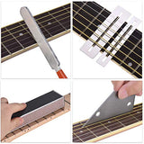Vankcp 6Pcs Guitar Repair Tool Kit with Storage Bag, Including Guitar Fret Leveling Beam, Guitar Fret File, Fret Rocker, 2Pcs Fingerboard Guards for Vankcp