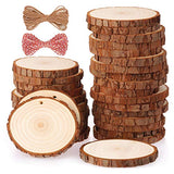 Fuyit Natural Wood Slices 30 Pcs 2.4-2.8 Inches Craft Wood Kit Unfinished Predrilled with Hole Wooden Circles Tree Slices for Arts and Crafts Fuyit