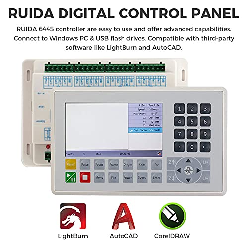POVOKICI RECI 90W 20" x 28" CO2 Laser Engraver and Cutter, with Electric Lift Bed, Industrial Water Chiller and Rotary US Stock POVOKICI