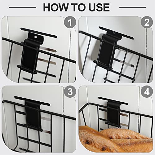 Eaasty 2 Pcs Slatwall Basket Ventilated Metal Slatwall Baskets Mounted Slatwall Baskets Hanging Slatwall Accessories for Storage Display on Garage Eaasty