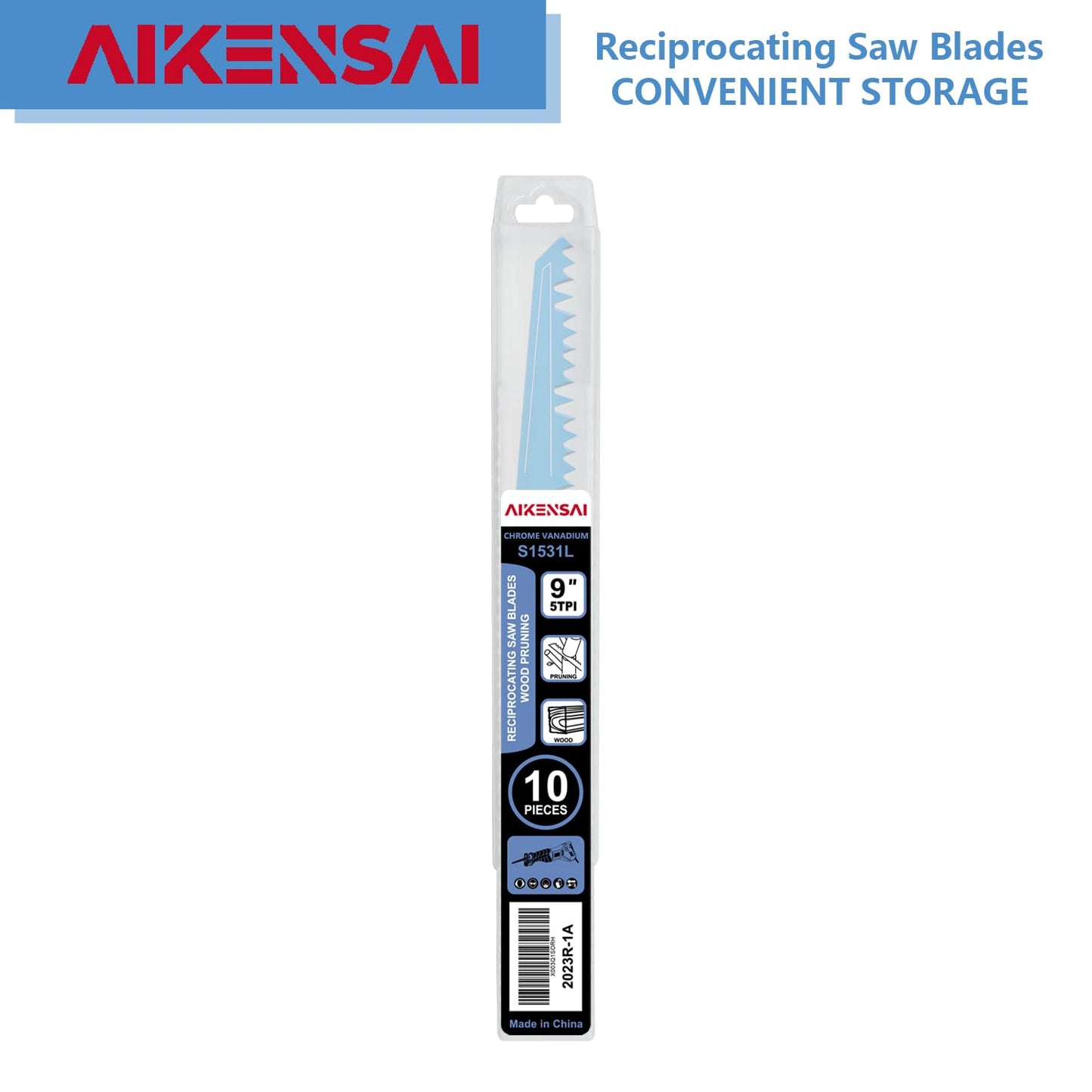 AIKENSAI 10 x S1531L 9 Inch 5TPI Wood Reciprocating Saw Blades Pruning Sawzall Blades for Fast Wood Cutting Sawzall Pruning Blades Compatible with - WoodArtSupply