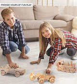 Puzzled 3D Puzzle Bulldozer Wood Craft Construction Model Kit, Fun Unique & Educational DIY Wooden Toy Assemble Model Unfinished Crafting Hobby Puzzled