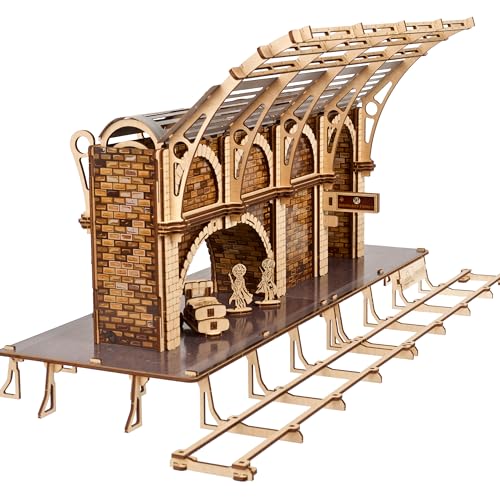 UGEARS Harry Potter Platform 9 ¾ 3D Puzzle - Wooden Model Kits for Adults to Build - Mechanical Wooden Model Kit - Compatible Hogwarts Express Train - WoodArtSupply