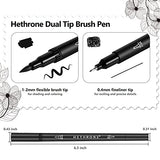 Hethrone Black Markers for Drawing - Marker Pens Brush Pens for Artists Felt Tip Pens Calligraphy Pens 12 Pack Hethrone