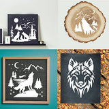 11 Pcs Deer Stencils Forest Mountain Tree Deer Head Stencils for Wood Burning Stencil Template Stencils for Painting on Wood Crafts Home Decors Huahui