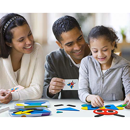 LiKee Wooden Pattern Blocks Jigsaw Puzzle Montessori Toys Sorting and Stacking Games for Toddlers Kids Boys Girls Age 3+ Years Old (36 Shape Pieces& LiKee