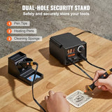 VEVOR Wood Burning Kit, 200~700°C Adjustable Temperature with Display, Dual Output Port with 2 Pyrography Pens, 23 Wire Nibs, 1 Pen Holder, 4 Wood VEVOR