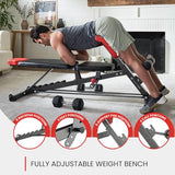 Finer Form Multi-Functional FID Weight Bench for Full All-in-One Body Workout – Adjustable weight bench for Hyper Back Extension, Roman Chair, Sit up FF Finer Form