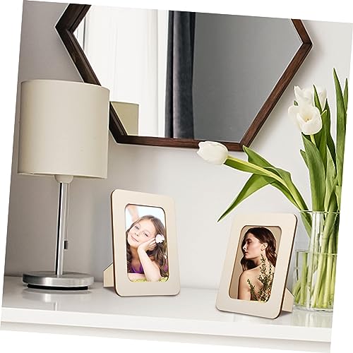 ABOOFAN 6Pcs 6 unfinished wood craft frames picture frames wood frame wooden child desktop decorate postcard photo bulk Wood parent-child Vertical ABOOFAN