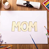 30 Pcs Little MOM Wood Crafts DIY Cutout Wooden Slices Embellishments Gift Unfinished Wood Ornaments for Happy Mothet's Day Mom's Birthday Party Creaides