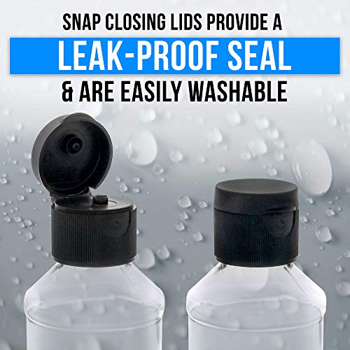 U.S. Art Supply 4 ounce Squeeze PET Plastic Bottles with Flip Cap - BPA-free, food safe, medical grade plastic, acrylic pouring paint Great For Hand - WoodArtSupply