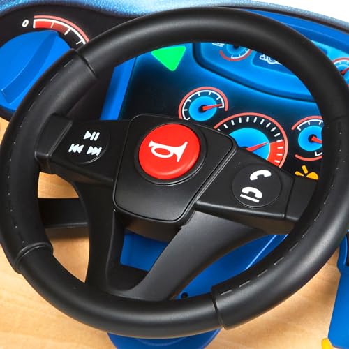 Melissa & Doug Vroom & Zoom Interactive Wooden Dashboard Steering Wheel Pretend Play Driving Toy - Kids Activity Board, Toddler Sensory Toys For Ages Melissa & Doug