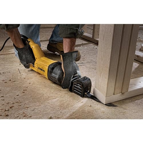 DEWALT Reciprocating Saw, 12 Amp, 2,900 RPM, 4-Position Blade Clamp, Variable Speed Trigger, Corded (DWE305), Large DEWALT