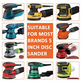 TOPXUAN Orbital Sander Pads, 5 Inch 8 Holes, Hook and Loop Dry Abrasive Gold Sandpaper, Suitable for Wood, Metal, Plastic Grinding and Polishing, TOPXUAN