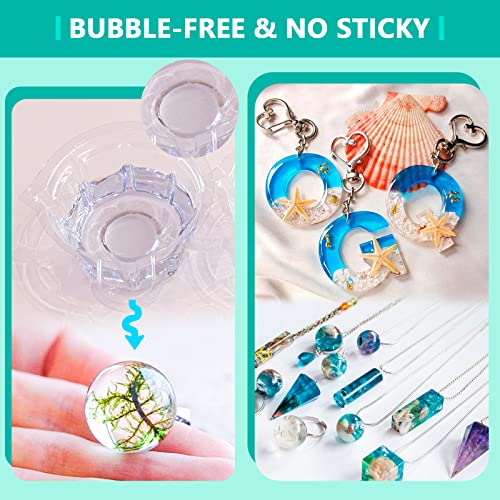 JDiction New UV Resin Kit with Light, Crystal Clear Hard Resin Sunlight Curing UV Resin Beginner Kit for Jewelry, Doming, Coating, and Casting, DIY JDiction