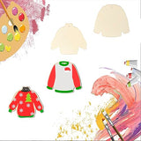 Clothes Wood Wooden Clothing Shape Unfinished Wood Sweater Blank Wood Pieces Wooden with Twines Art Ornaments for Christmas Wedding Birthday Party Zontween