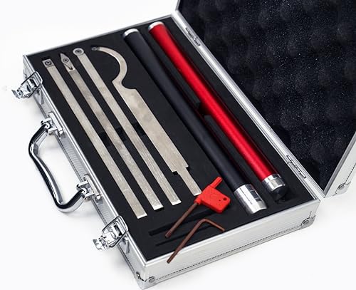 LLDSIMEX Carbide Tipped Wood Turning Tools Set, Carbide Lathe Tools for Woodturning, Lathe Rougher Finisher Swan Neck Hollowing Tools with Extendable LLDSIMEX