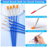 Small Paint Brushes Bulk, Anezus 50 Pcs Flat Tip Round Acrylic Paint Brushes for Kids Classroom Acrylic Watercolor Canvas Face Painting Touch Up anezus