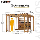 Sunjoy Wood Pergola 10 x 10.5 ft. Cedar Framed Pergolas with Adjustable Hanging Planters by SummerCove SummerCove