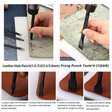 BUTUZE Leather Working Tools, Leather Tool Kit, Practical Leather Craft Kit with Waxed Thread Groover Awl Stitching Punch Hole for Leathercraft BUTUZE