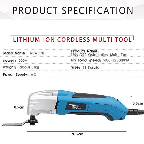 NEWONE Oscillating Tool,1.8 Amp Power Tools,Variable Speed Oscillating Multi-Tool Kit with 20pcs Oscillating Tools Accessories - WoodArtSupply