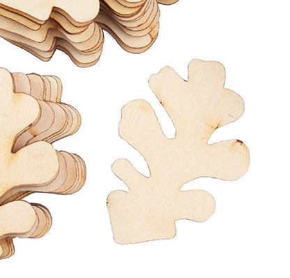 Factory Direct Craft Pack of 24 Unfinished Wood Oak Leaf Cutouts - Blank Wooden Leaves Shapes for Crafts and DIY Fall Projects - Made in USA (Size: 3