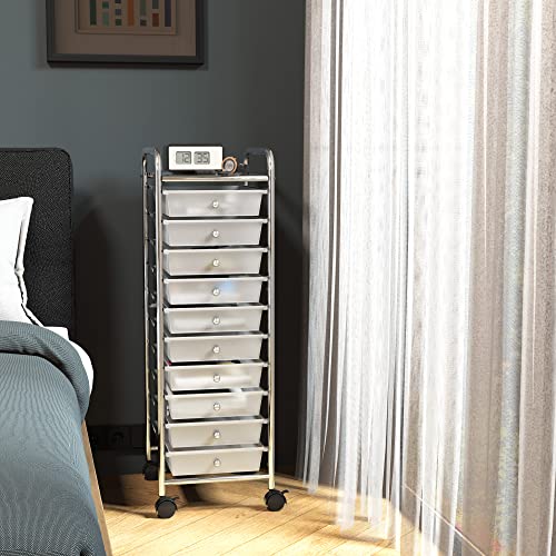 SimpleHouseware Utility Cart with 10 Drawers Rolling Storage Art Craft Organizer on Wheels, Metal Simple Houseware