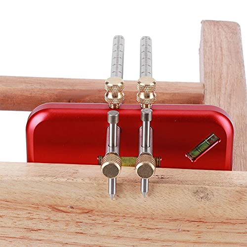 Woodworking Marking Gauge Mortise Gauge Ruler Double Head Aluminium Alloy Carpenter Tool Mortise Gauge Scriber Ruler - WoodArtSupply