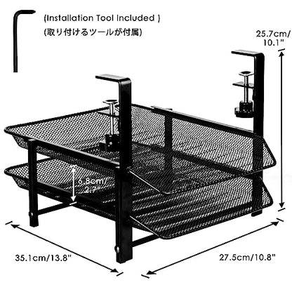 Baskiss Under Desk Clamp-on Organizer Drawers, Under Desk Clamp Storage Basket, Space Saving, No Need to Drill Hole Suitable for Home Office Art - WoodArtSupply