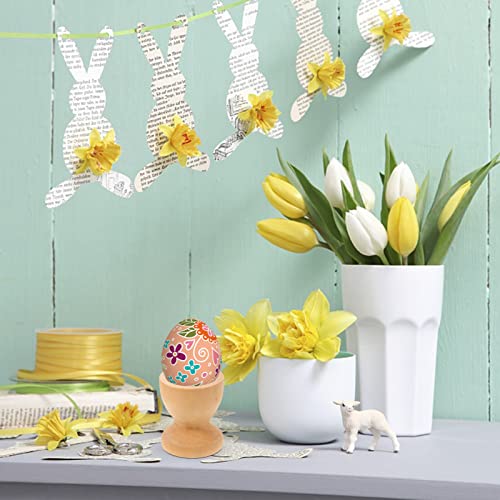 Kisangel 12pcs Unfinished Wood Easter Egg Stand Wooden Egg Cup Holders Wooden Egg Stands for Display(Wooden Egg Tray) Kisangel