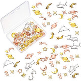 Cosmos Themed Resin Fillers and Resin Fillers Moon Star Resin Charms Alloy Epoxy Resin Supplies (Gold, Silver, Rose Gold, 82 Pieces) Hicarer
