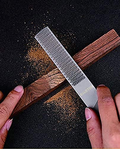 Wood Rasp 2 Packs with Premium Grade High Carbon Hand File and Round Rasp, Half Round Flat & Needle Files. Best Wood Rasp Set for Sharping Wood and Roontin