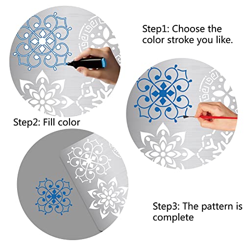 GORGECRAFT 6.3 Inch Metal Flower of Life Stencil Stainless Steel Mandala Painting Reusable Template Journal Tool for Painting, Wood Burning, GORGECRAFT