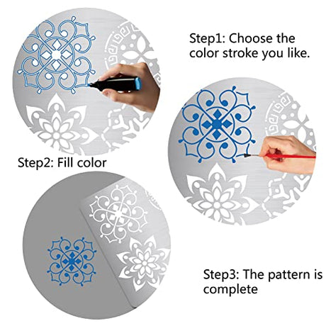 GORGECRAFT 6.3 Inch Metal Flower of Life Stencil Stainless Steel Mandala Painting Reusable Template Journal Tool for Painting, Wood Burning, GORGECRAFT